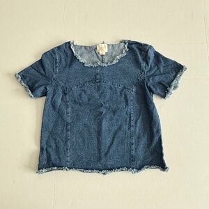 Maeve Frayed Fringe Denim Top